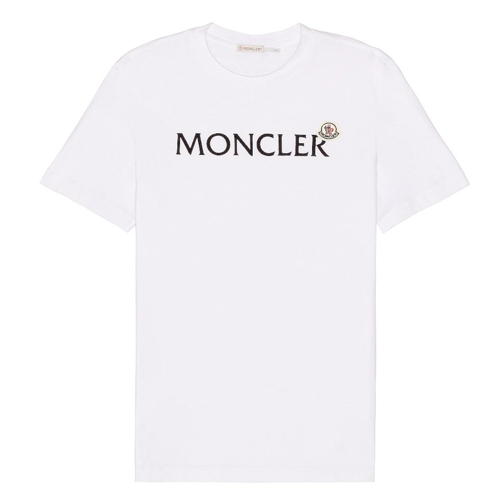 NEW Moncler Short Sleeve Graphic Logo T-Shirt in White